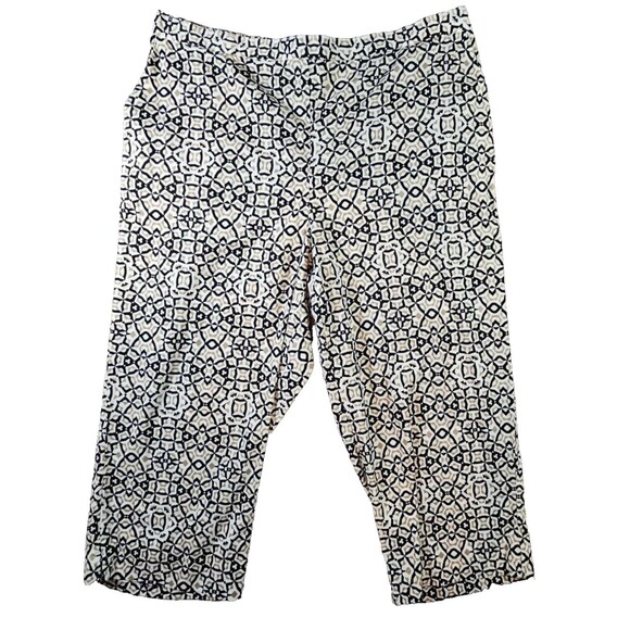 ALFRED DUNNER Capri Pants Women’s Size 16 Pull On Geometric pattern - Picture 1 of 7